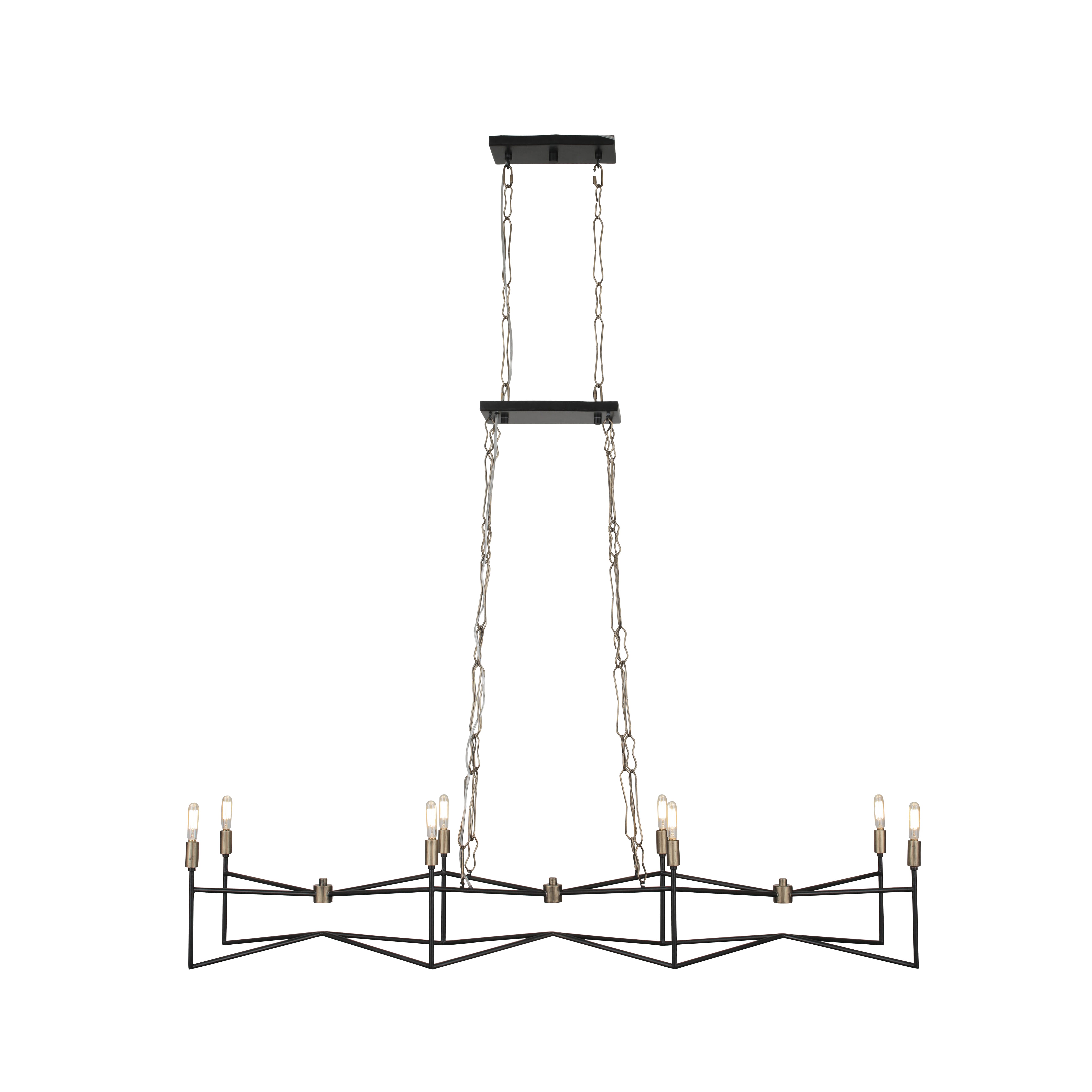 Varaluz Bodie 8-Light 54" Linear Pendant in Havana Gold with Carbon