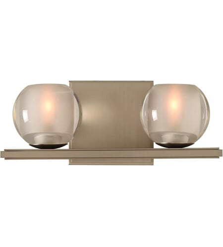 Kalco Corona 2-Light Bathroom Vanity Light in Satin Nickel