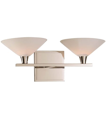 Kalco Galvaston 2-Light Bathroom Vanity Light in Polished Nickel