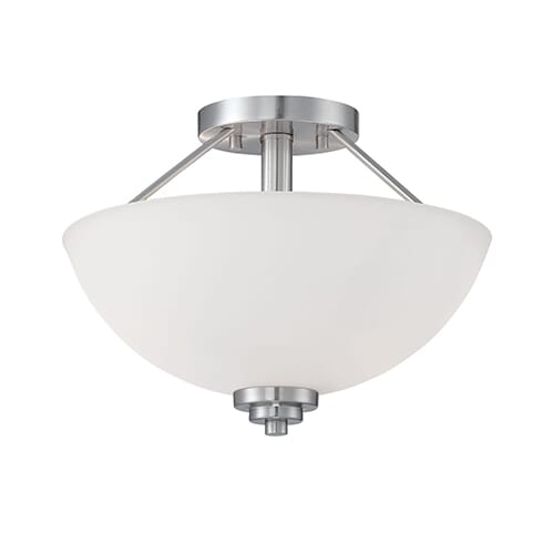 Millennium Lighting Durham 2-Light Semi-Flush in Satin Nickel