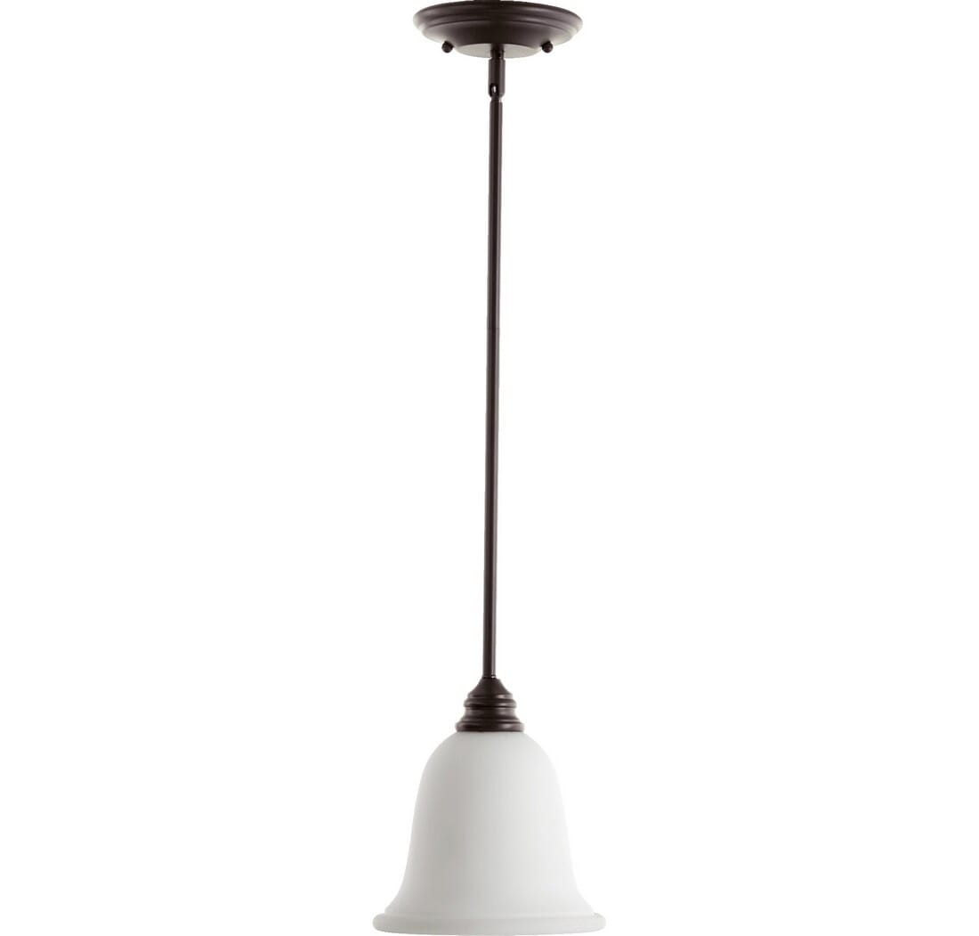 Quorum Bryant 8" Ceiling Light in Oiled Bronze with Satin Opal