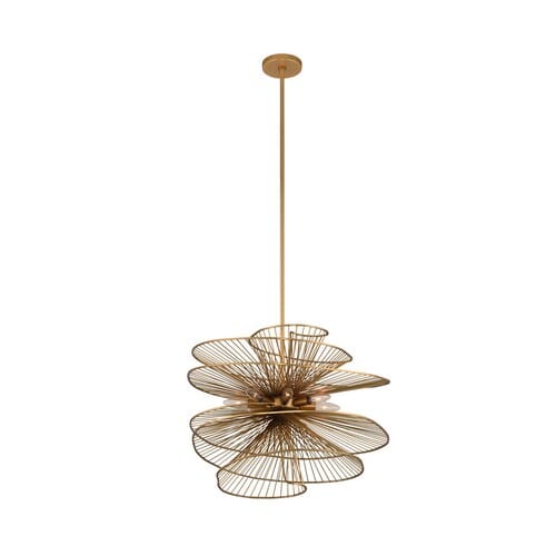 Kalco Aurora 8-Light Pendant Light in Nordic Brass