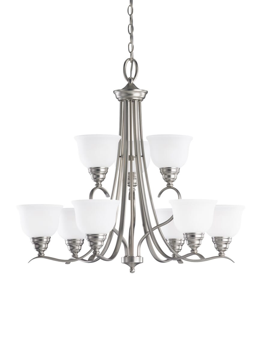 Sea Gull Wheaton 9-Light Chandelier in Brushed Nickel