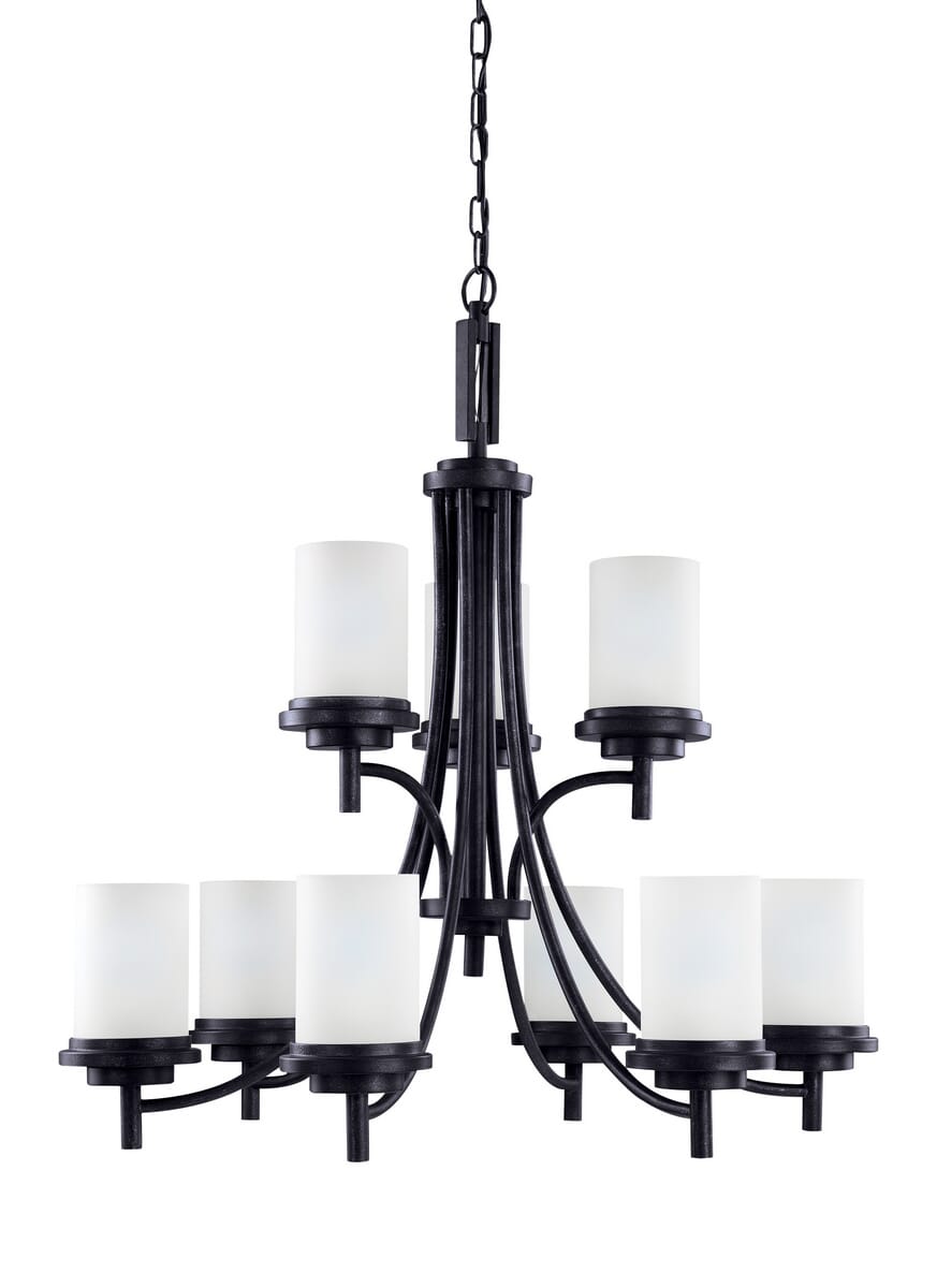 Sea Gull Winnetka 9-Light Chandelier in Blacksmith