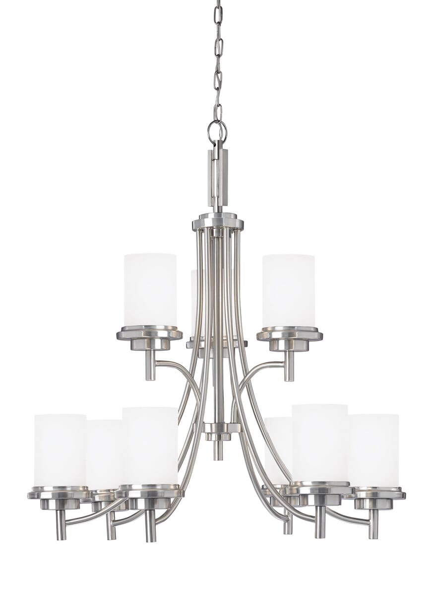 Sea Gull Winnetka 9-Light Chandelier in Brushed Nickel