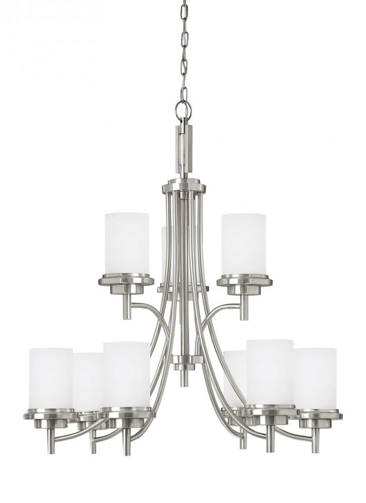 Sea Gull Winnetka 9-Light Chandelier in Brushed Nickel