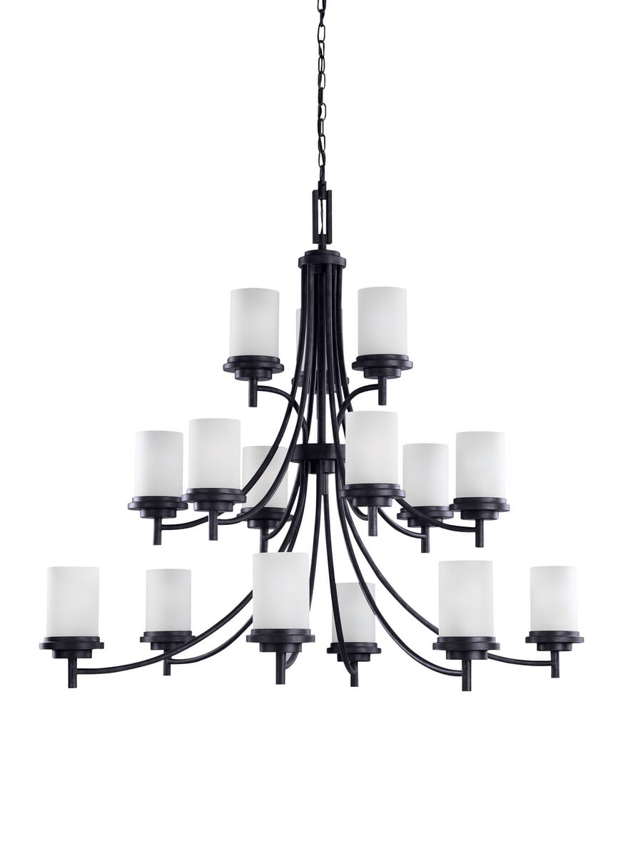 Sea Gull Winnetka 15-Light Chandelier in Blacksmith