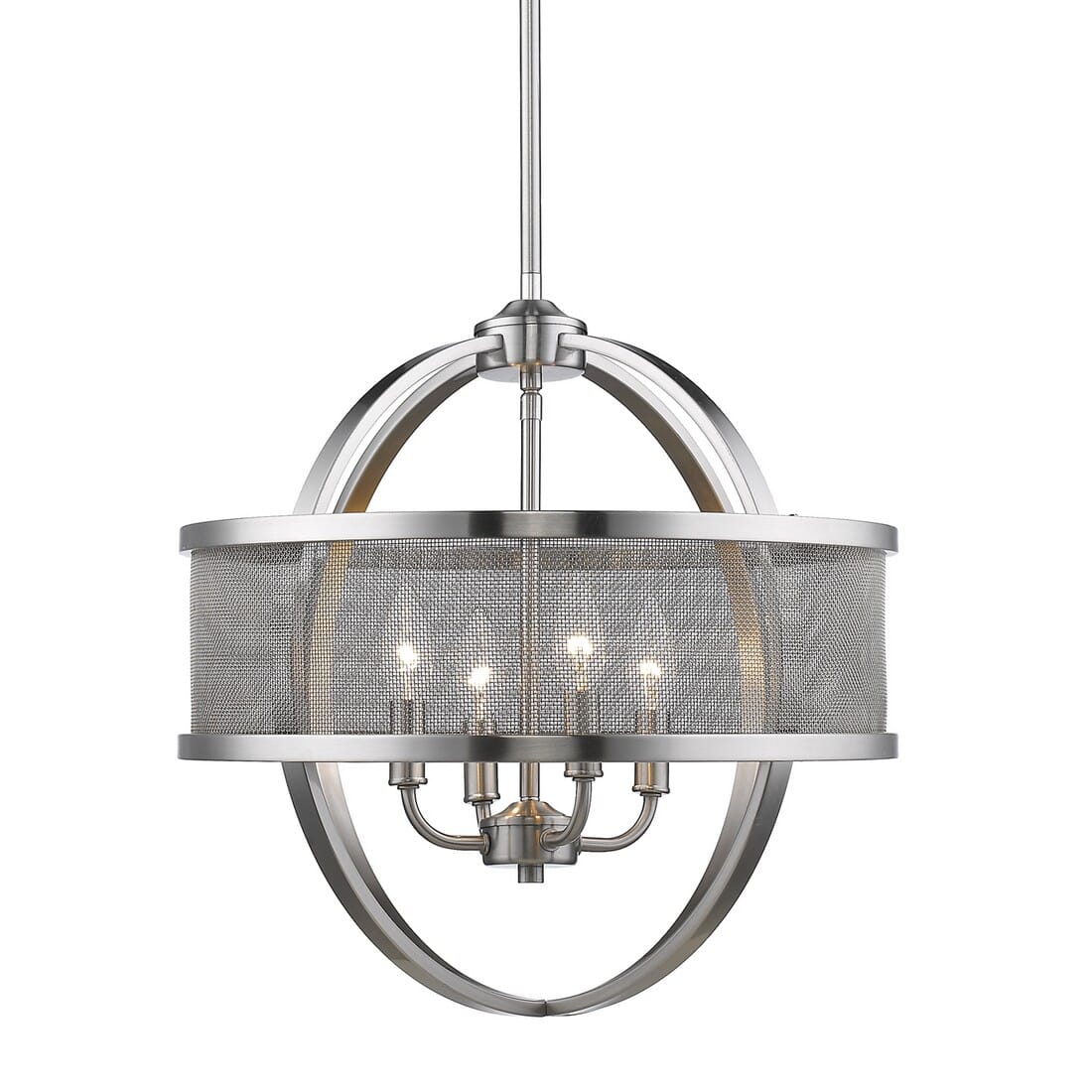 Golden Colson 4-Light Mini Chandelier in Pewter