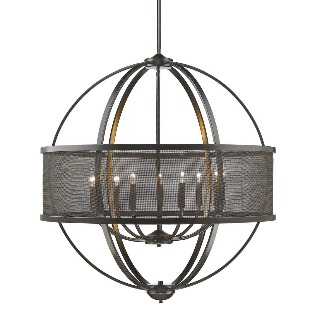 Golden Colson 9-Light Chandelier in Etruscan Bronze