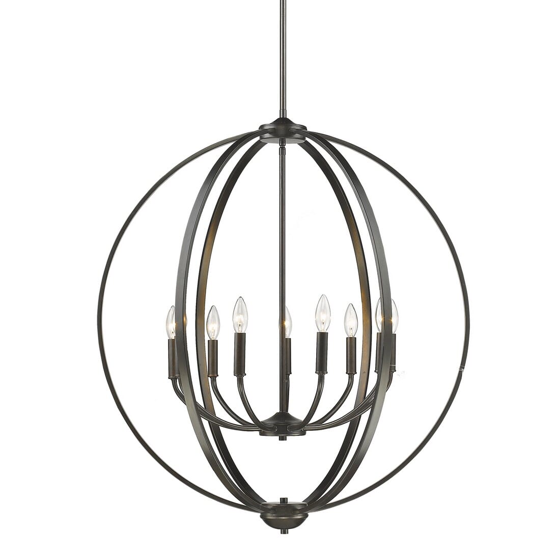 Golden Colson 9-Light Chandelier in Etruscan Bronze