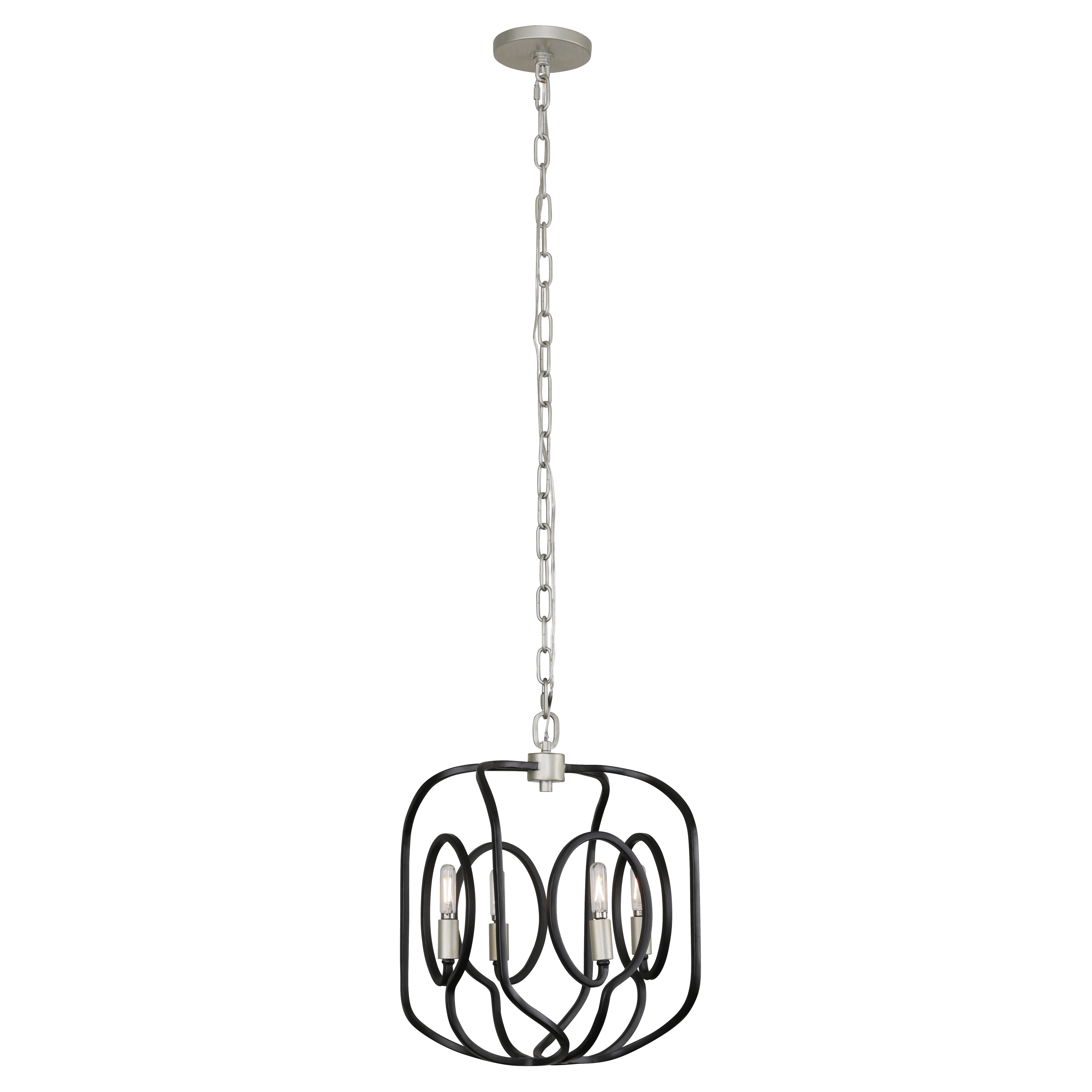 Varaluz Eliptico 4-Light Pendant Light in Silverado with Black