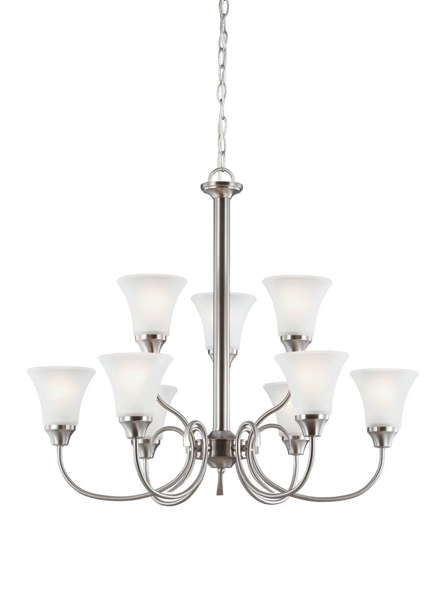 Sea Gull Holman 9-Light Chandelier in Brushed Nickel