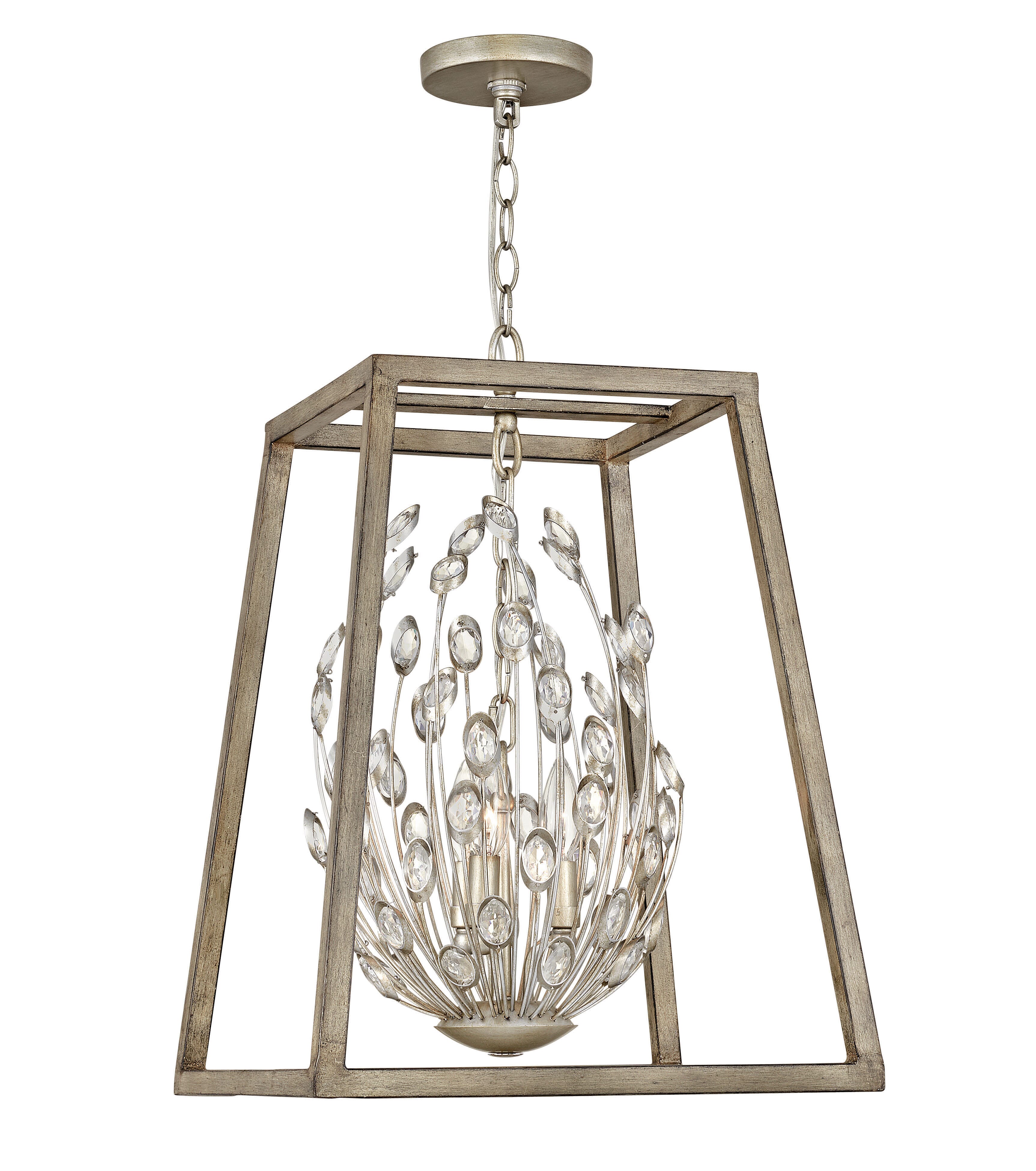 Hinkley Loren 2-Light Chandelier in Silver Leaf