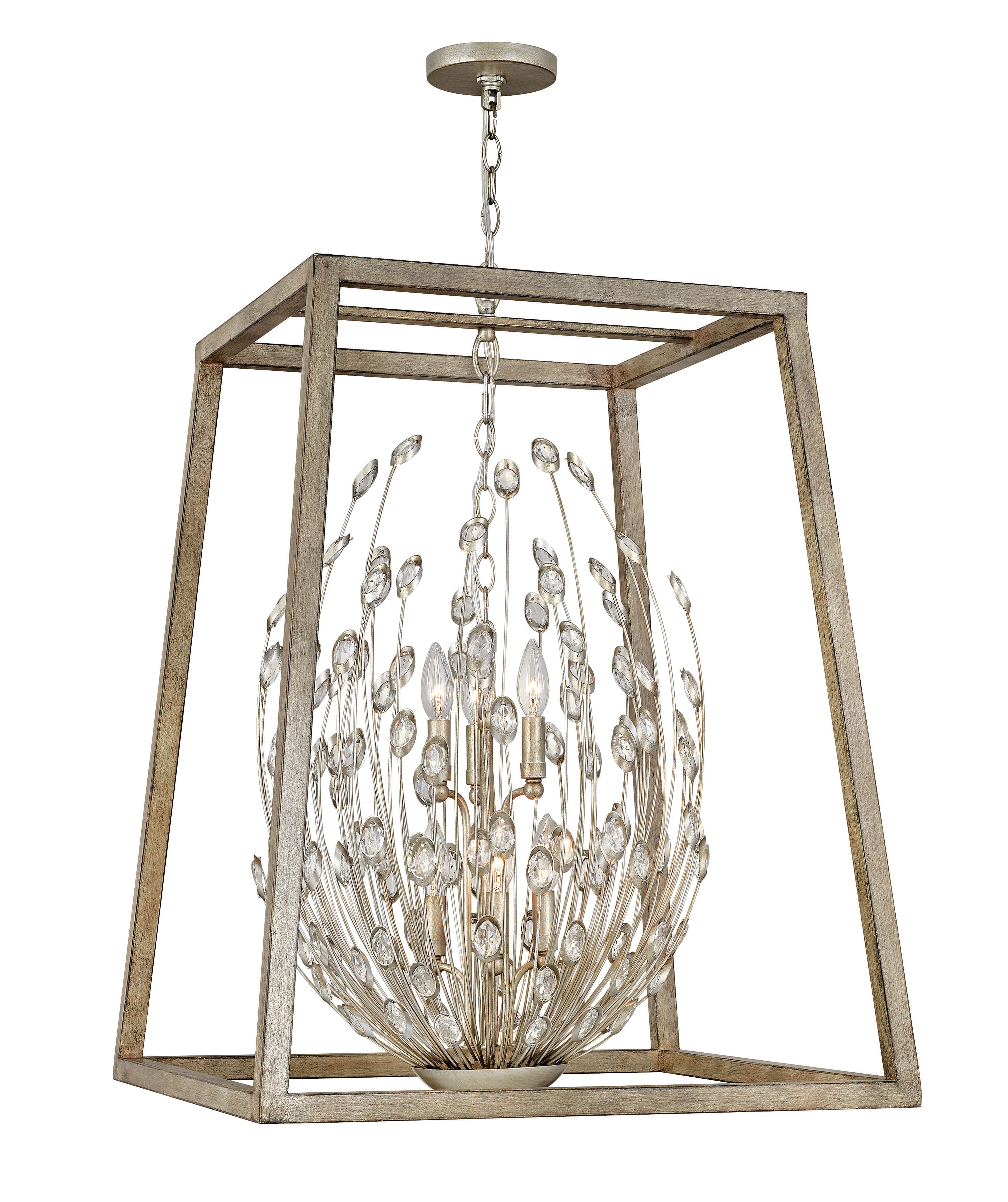 Hinkley Loren 6-Light Chandelier in Silver Leaf