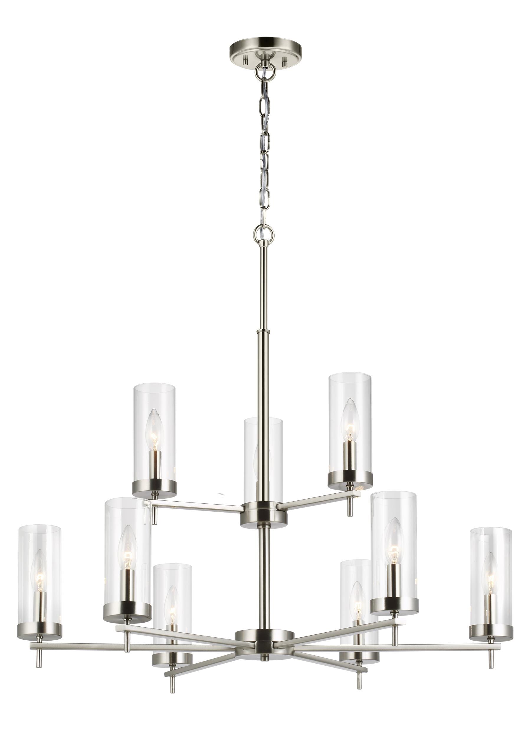 Sea Gull Zire 9-Light LED Chandelier in Brushed Nickel