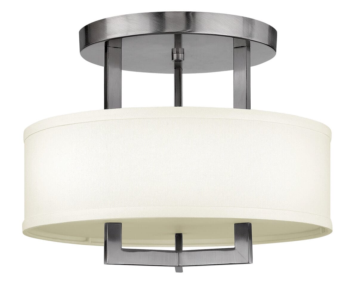 Hinkley Hampton 3-Light Semi-Flush Ceiling Light in Antique Nickel