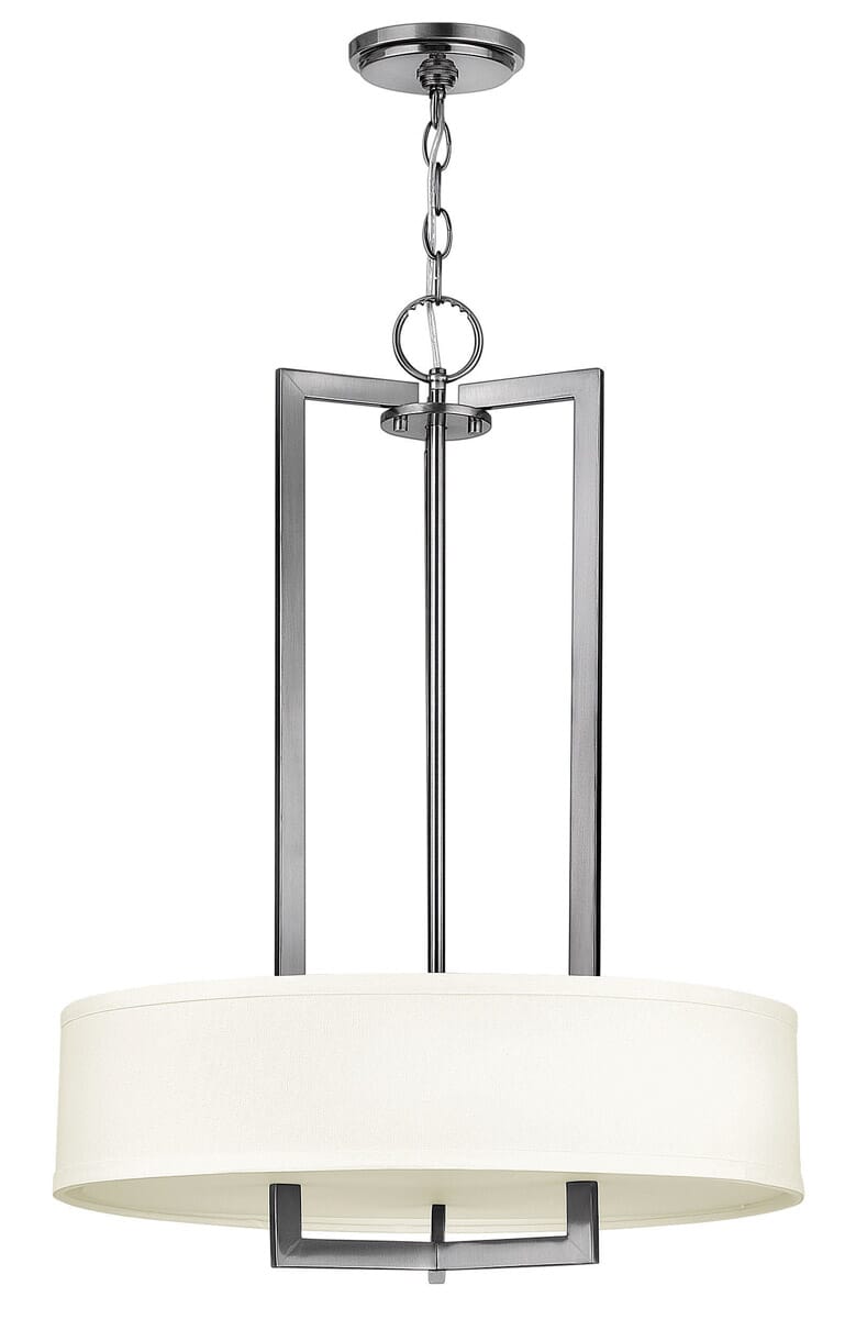 Hinkley Hampton 3-Light Inverted Pendant in Antique Nickel