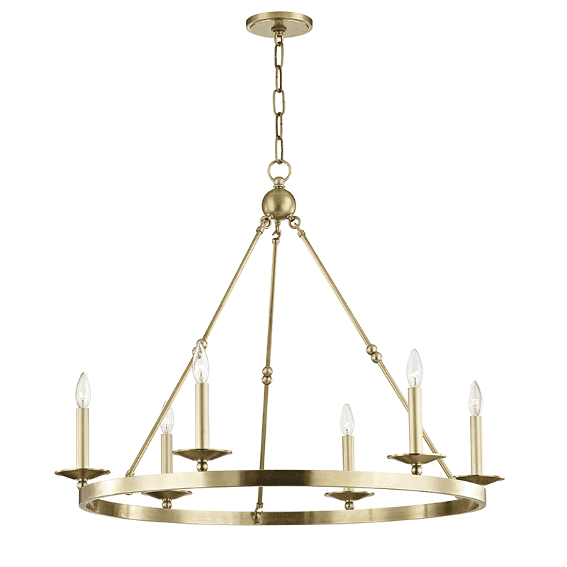 Hudson Valley Allendale 6-Light Chandelier in Aged Brass