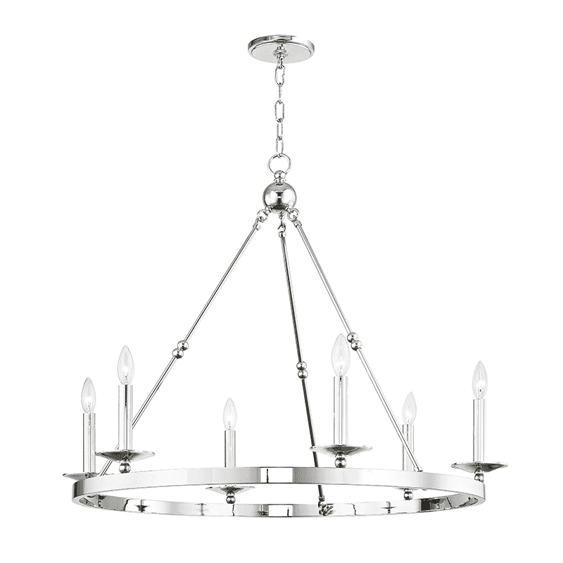 Hudson Valley Allendale 6-Light Chandelier in Polished Nickel