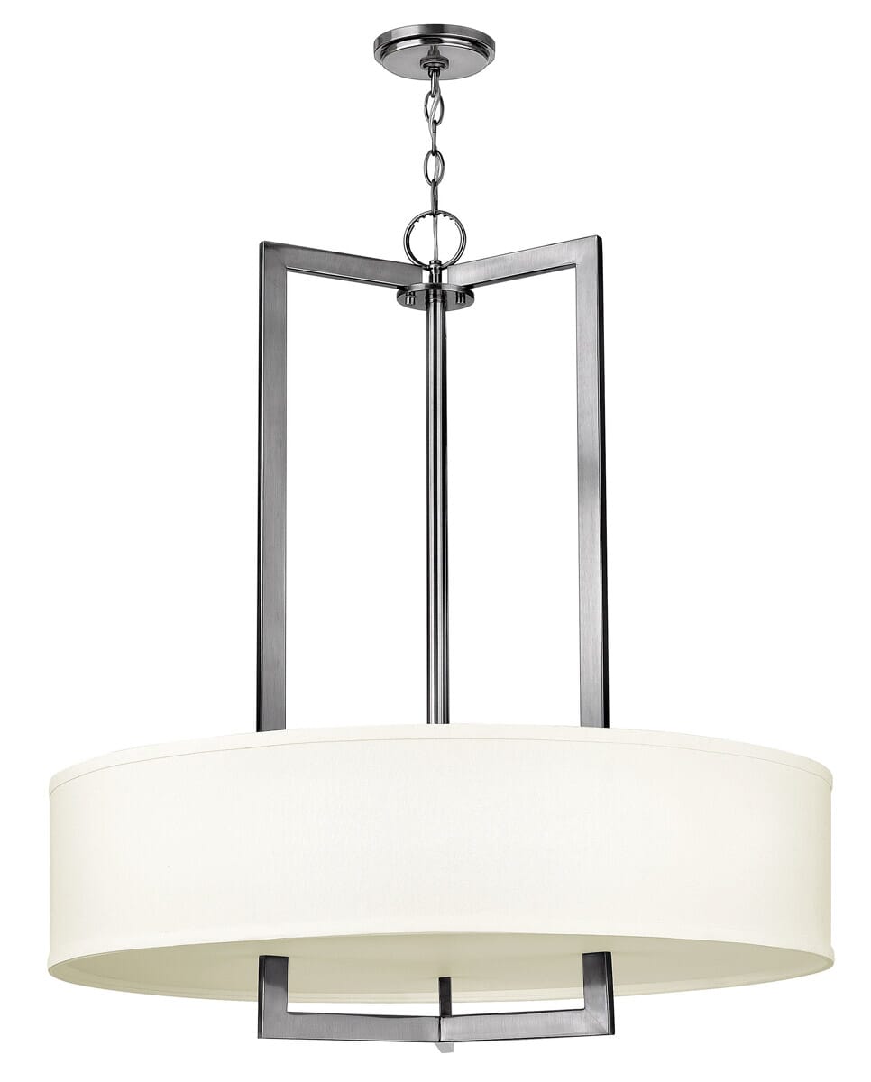 Hinkley Hampton 3-Light Inverted Pendant in Antique Nickel