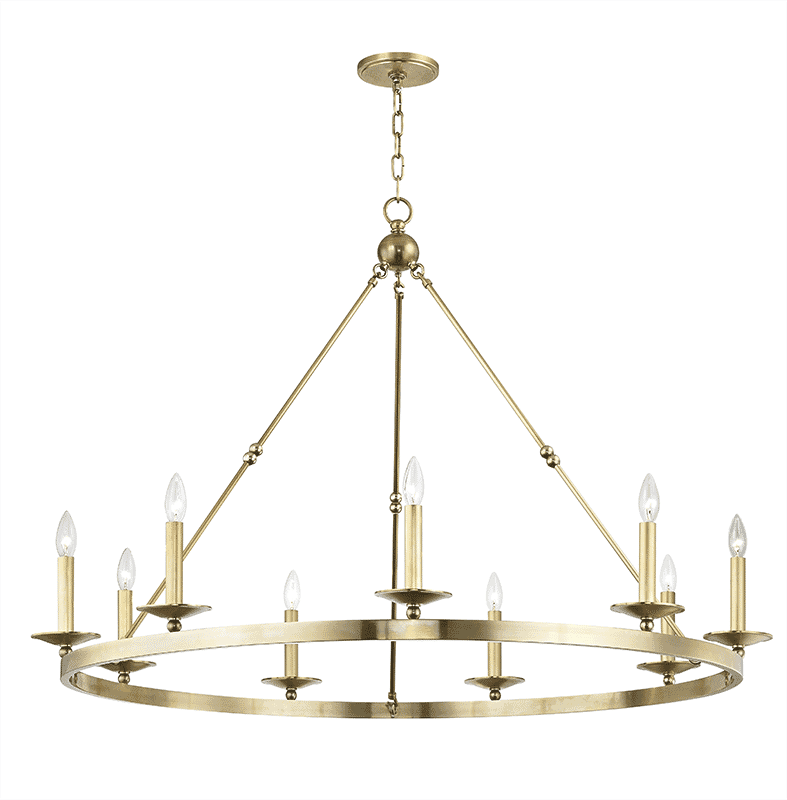 Hudson Valley Allendale 9-Light Chandelier in Aged Brass