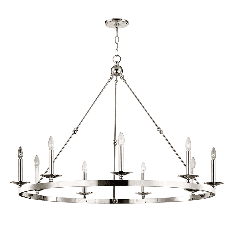 Hudson Valley Allendale 9-Light Chandelier in Polished Nickel