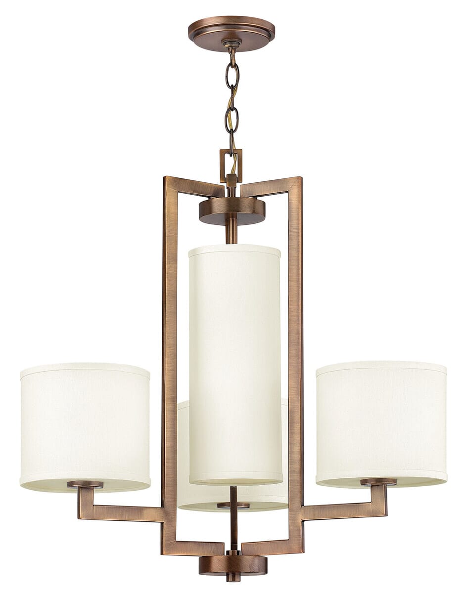 Hinkley Hampton 4-Light Single Tier Chandelier in Brushed Bronze