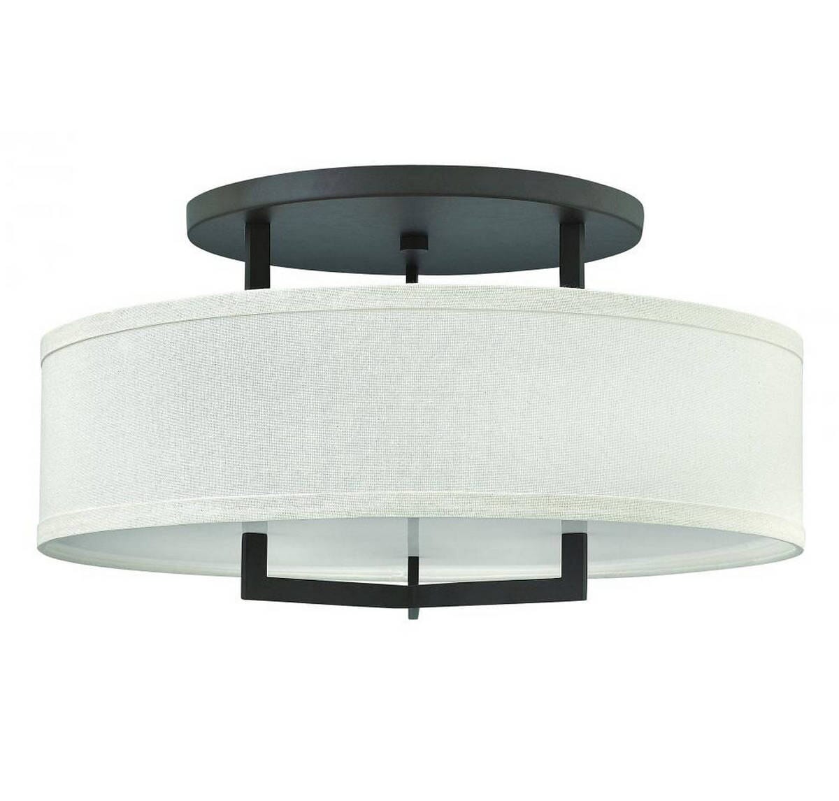 Hinkley Hampton 3-Light Semi-Flush Ceiling Light in Buckeye Bronze