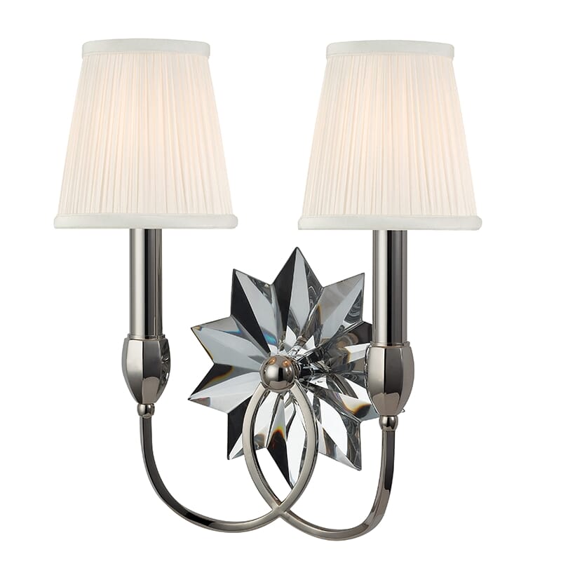 Hudson Valley Barton 2-Light 15" Wall Sconce in Polished Nickel