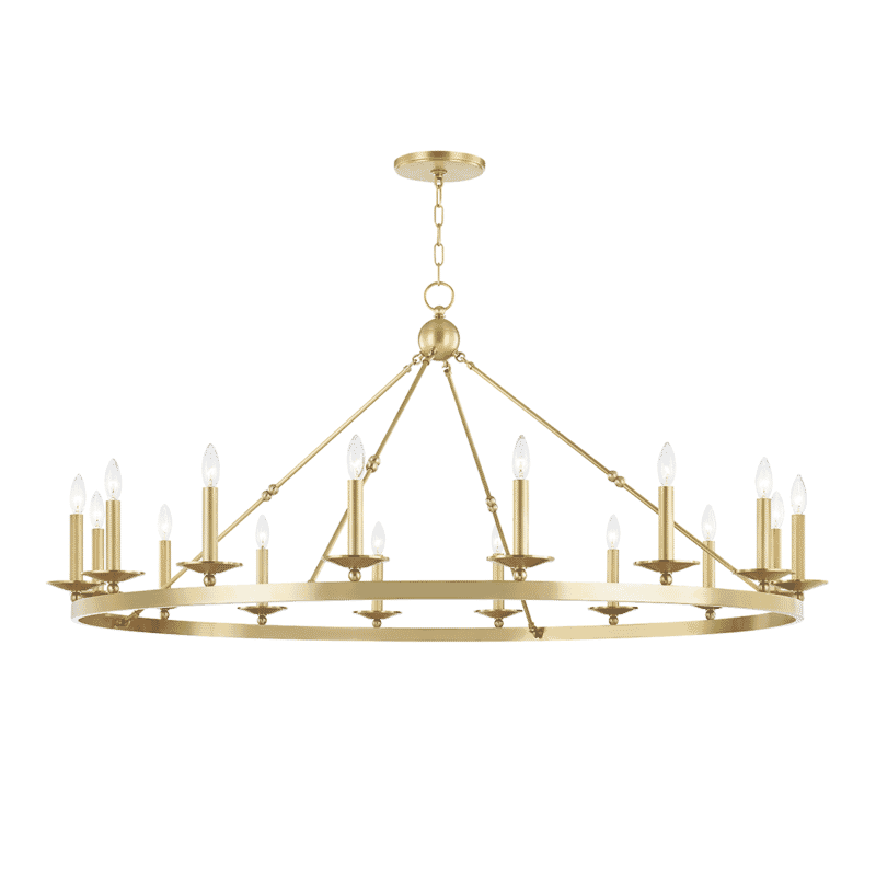 Hudson Valley Allendale 16-Light Chandelier in Aged Brass