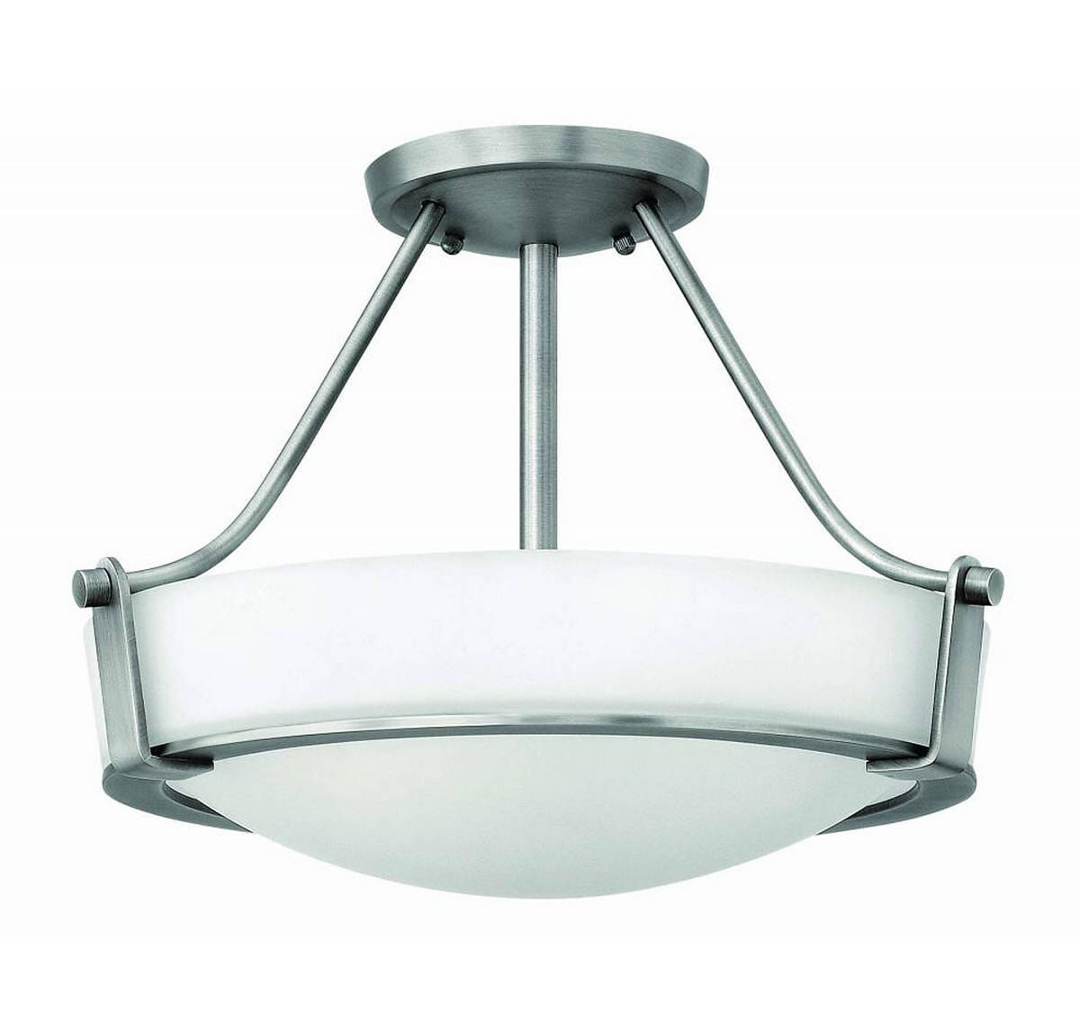 Hinkley Hathaway 1-Light LED Semi-Flush Ceiling Light in Antique Nickel