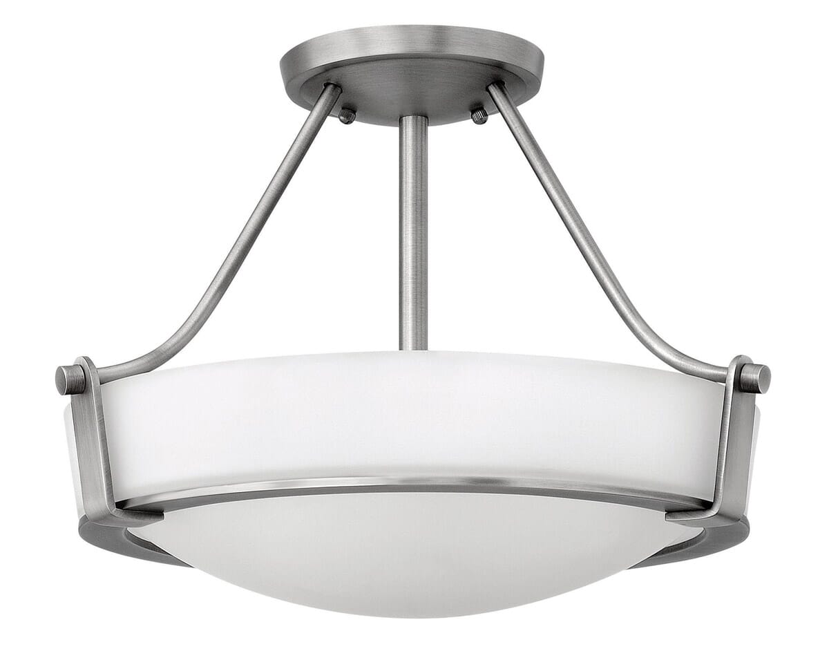 Hinkley Hathaway 3-Light Semi-Flush Ceiling Light in Antique Nickel