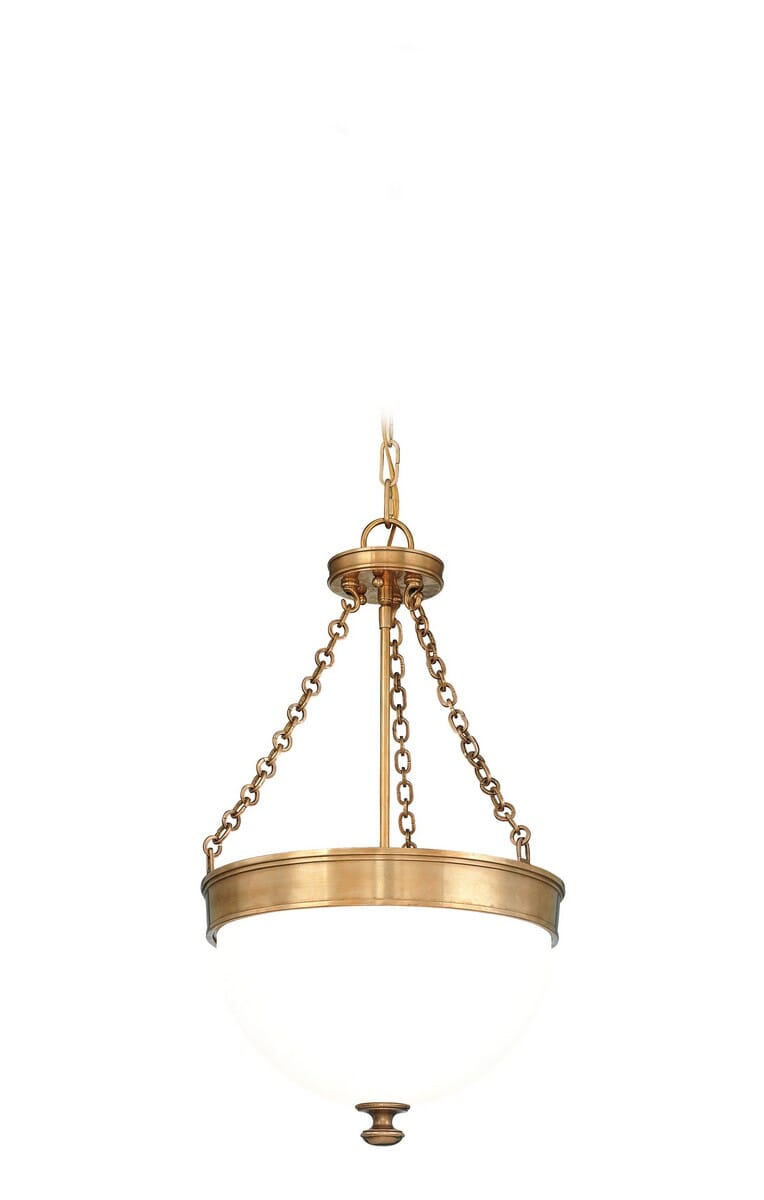 Hudson Valley Barrington 3-Light 24" Pendant Light in Aged Brass