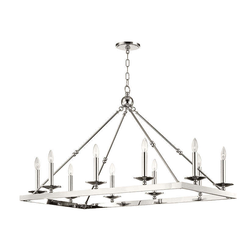 Hudson Valley Allendale 10-Light Chandelier in Polished Nickel