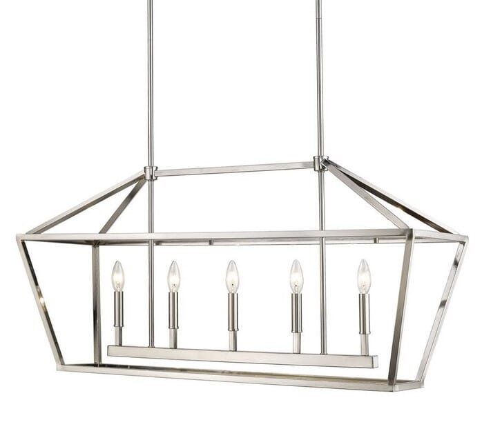 Millennium 3000 Series 5-Light Linear Pendant Light in Satin Nickel