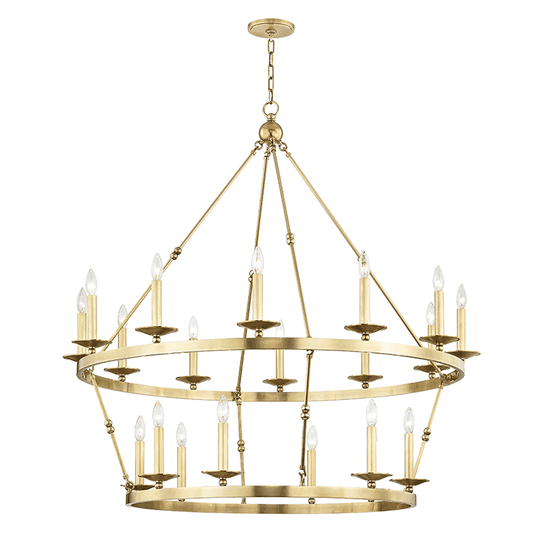 Hudson Valley Allendale 20-Light Chandelier in Aged Brass