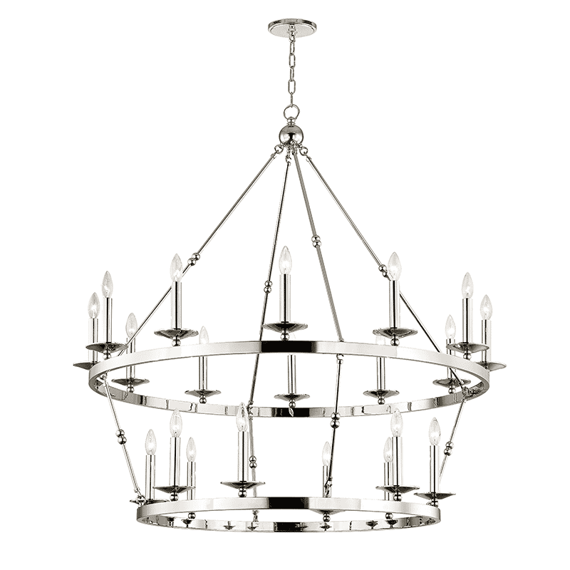 Hudson Valley Allendale 20-Light Chandelier in Polished Nickel