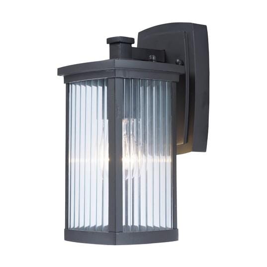 Maxim Terrace Outdoor Clear Ribbed Wall Lantern in Bronze