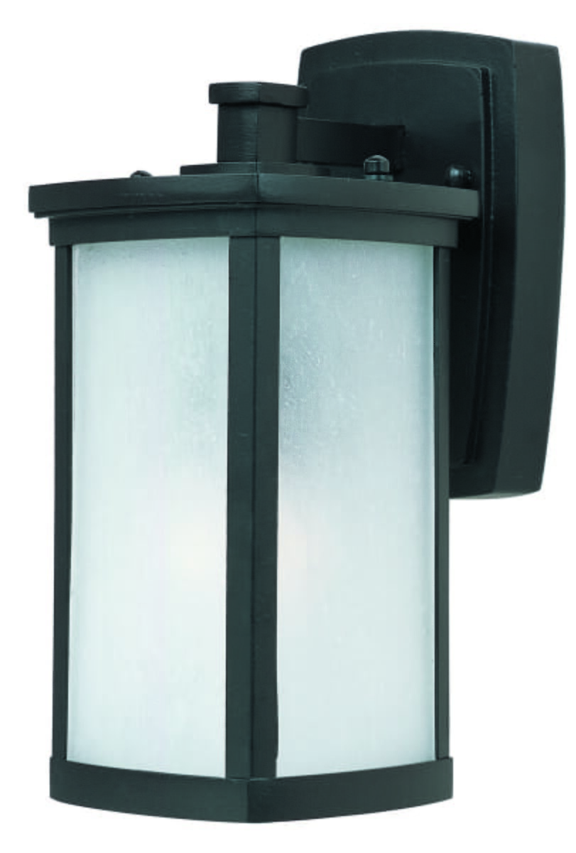 Maxim Terrace Outdoor Frosted Seedy Wall Lantern in Bronze