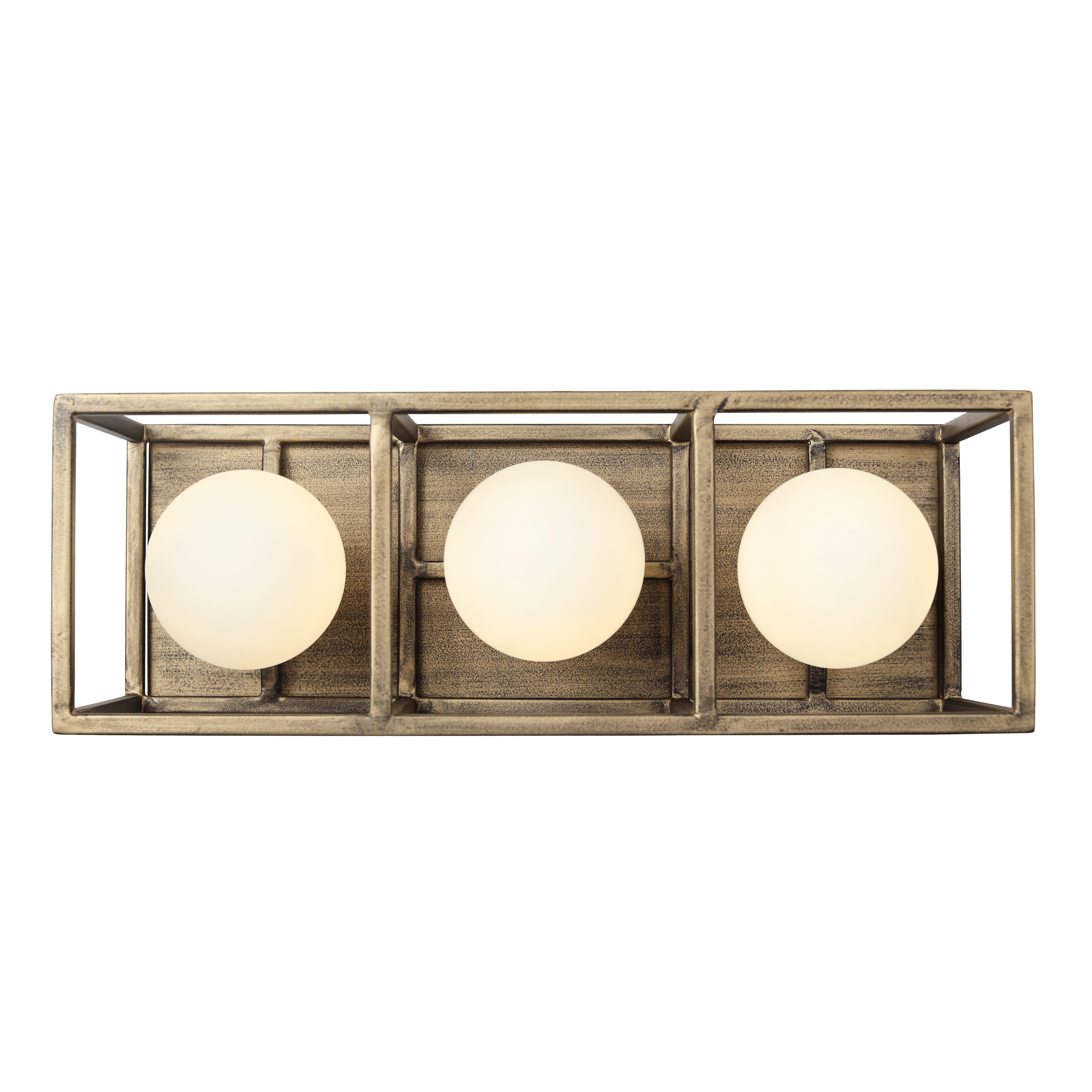 Varaluz Plaza 3-Light 5" Bathroom Vanity Light in Havana Gold with Carbon