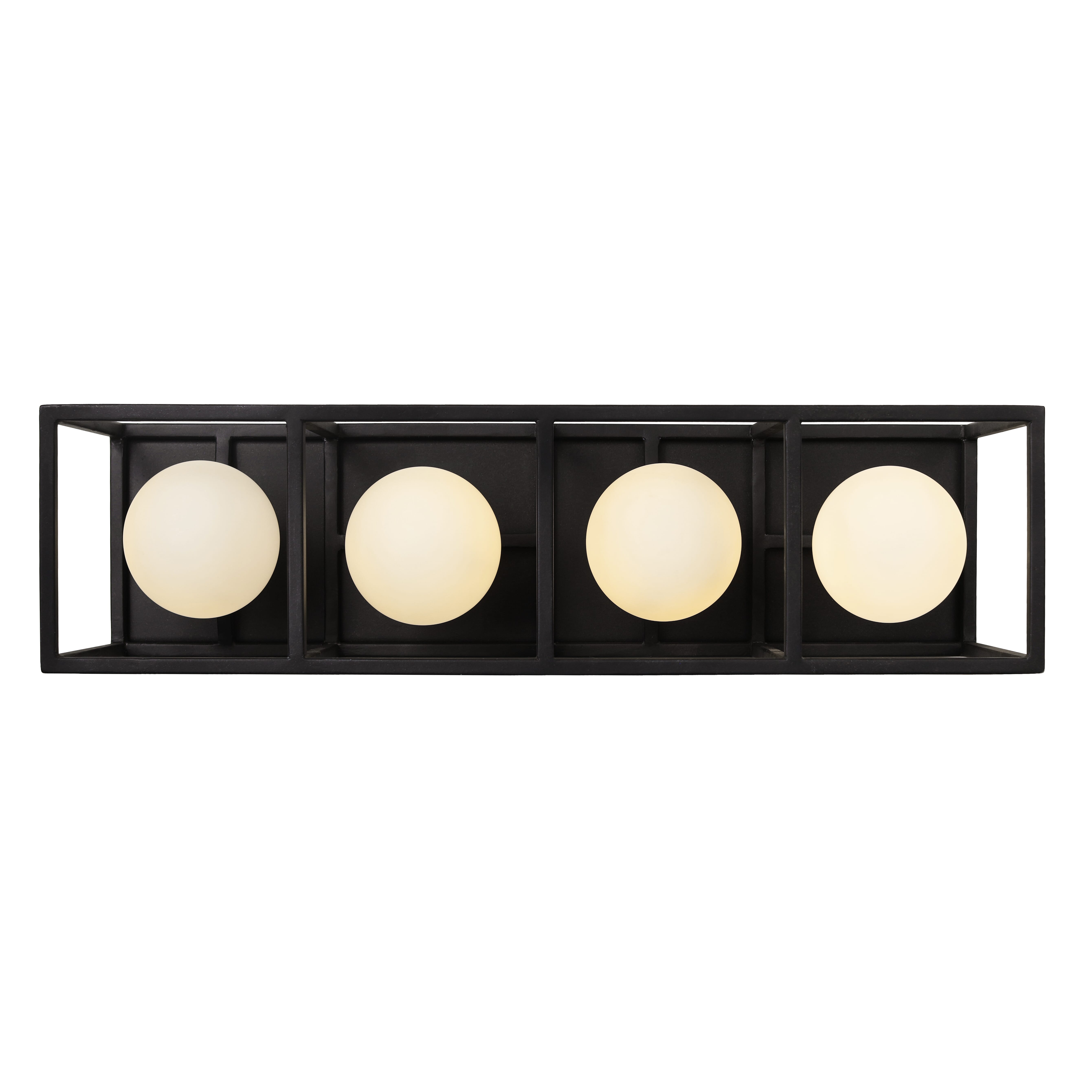 Varaluz Plaza 4-Light 5" Bathroom Vanity Light in Carbon with Havana Gold