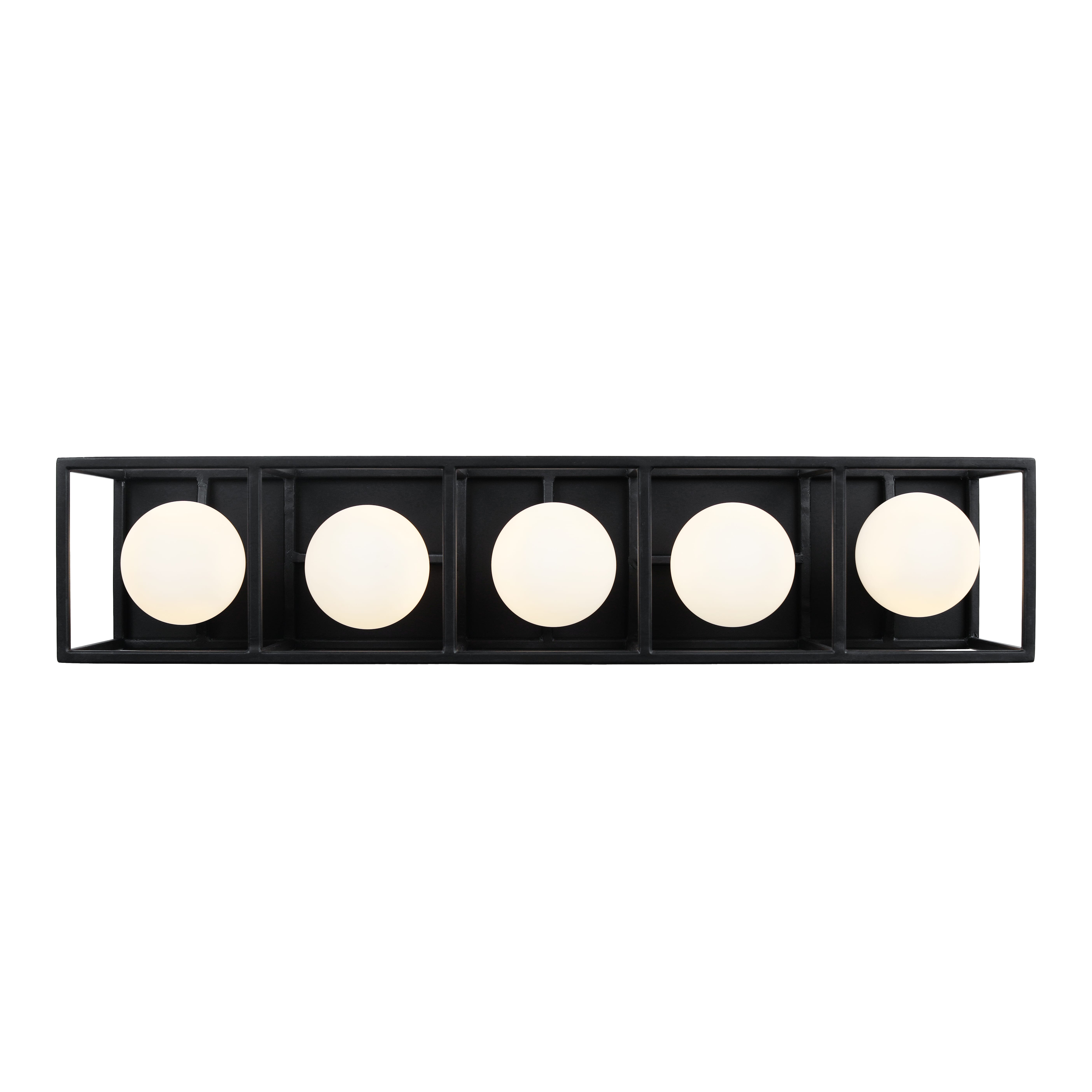 Varaluz Plaza 5-Light 5" Bathroom Vanity Light in Carbon with Havana Gold