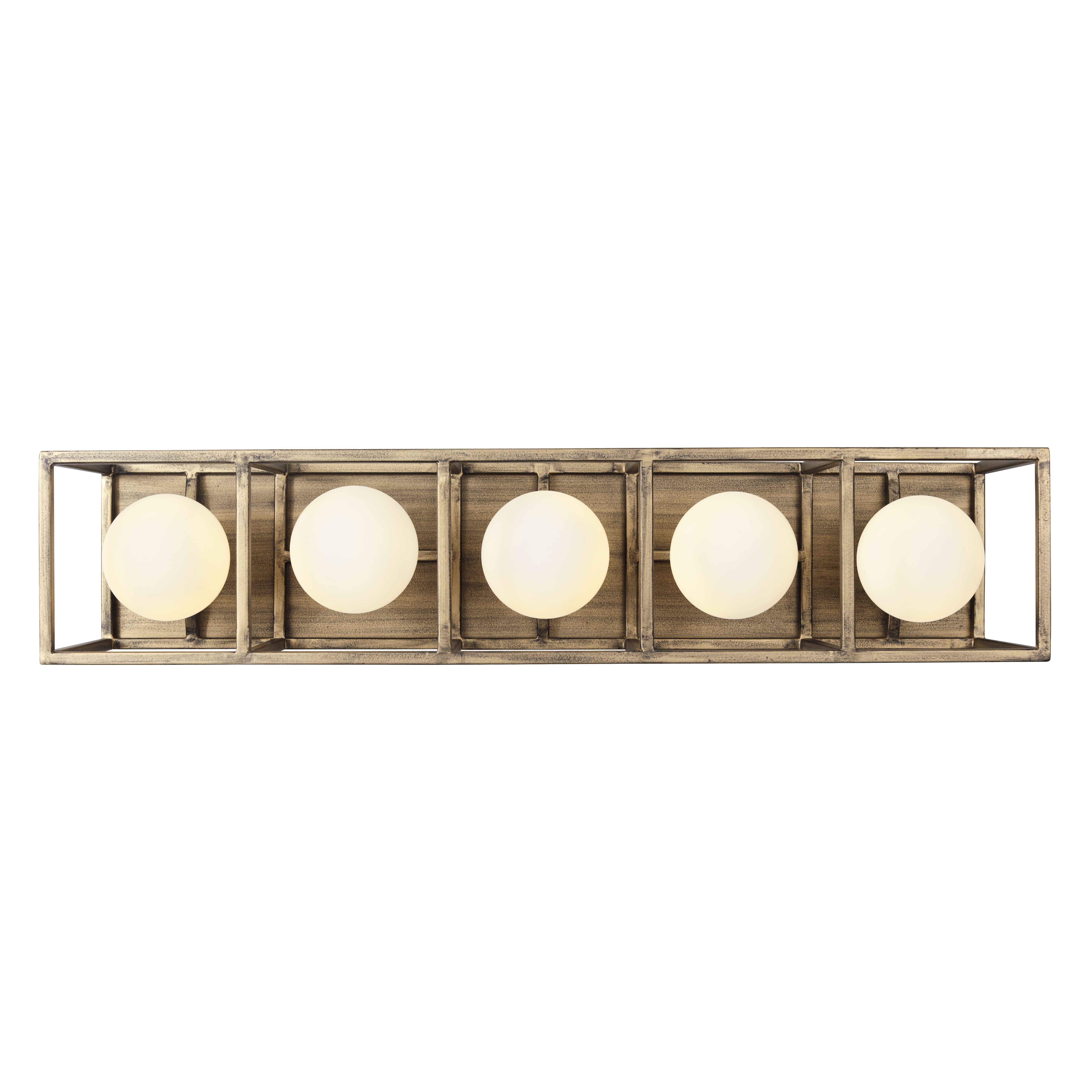 Varaluz Plaza 5-Light 5" Bathroom Vanity Light in Havana Gold with Carbon