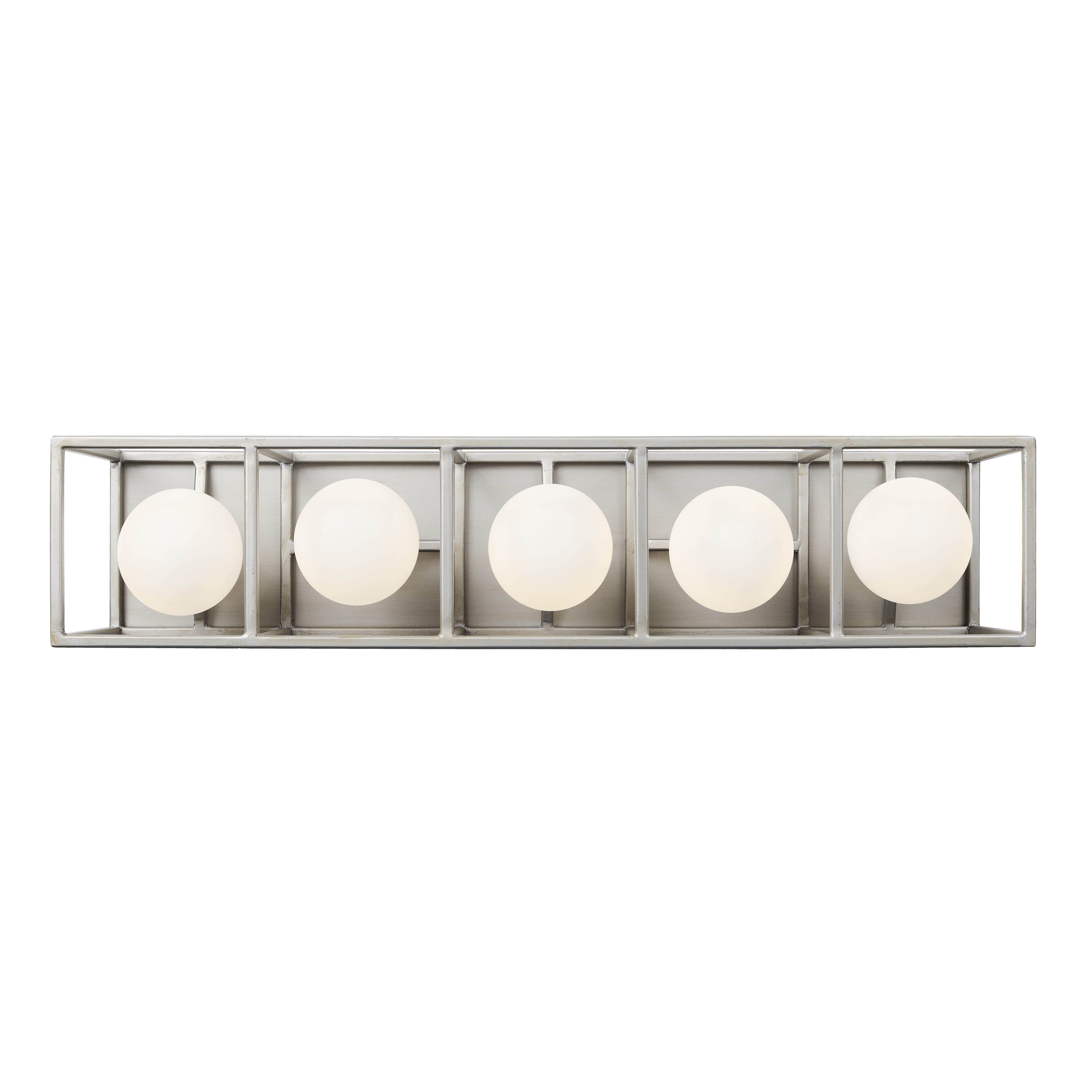 Varaluz Plaza 5-Light 5" Bathroom Vanity Light in Silverado with Carbon