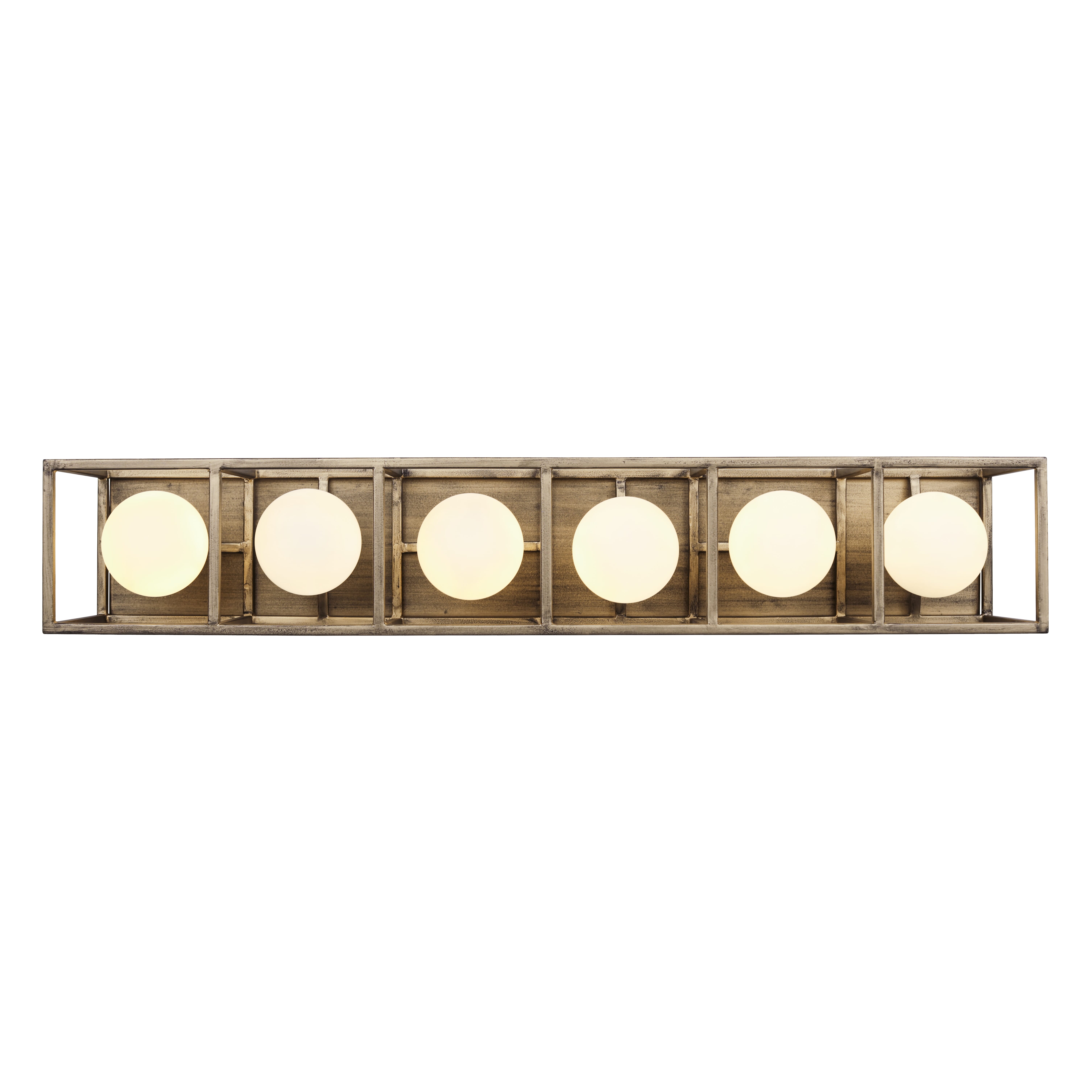 Varaluz Plaza 6-Light 5" Bathroom Vanity Light in Havana Gold with Carbon