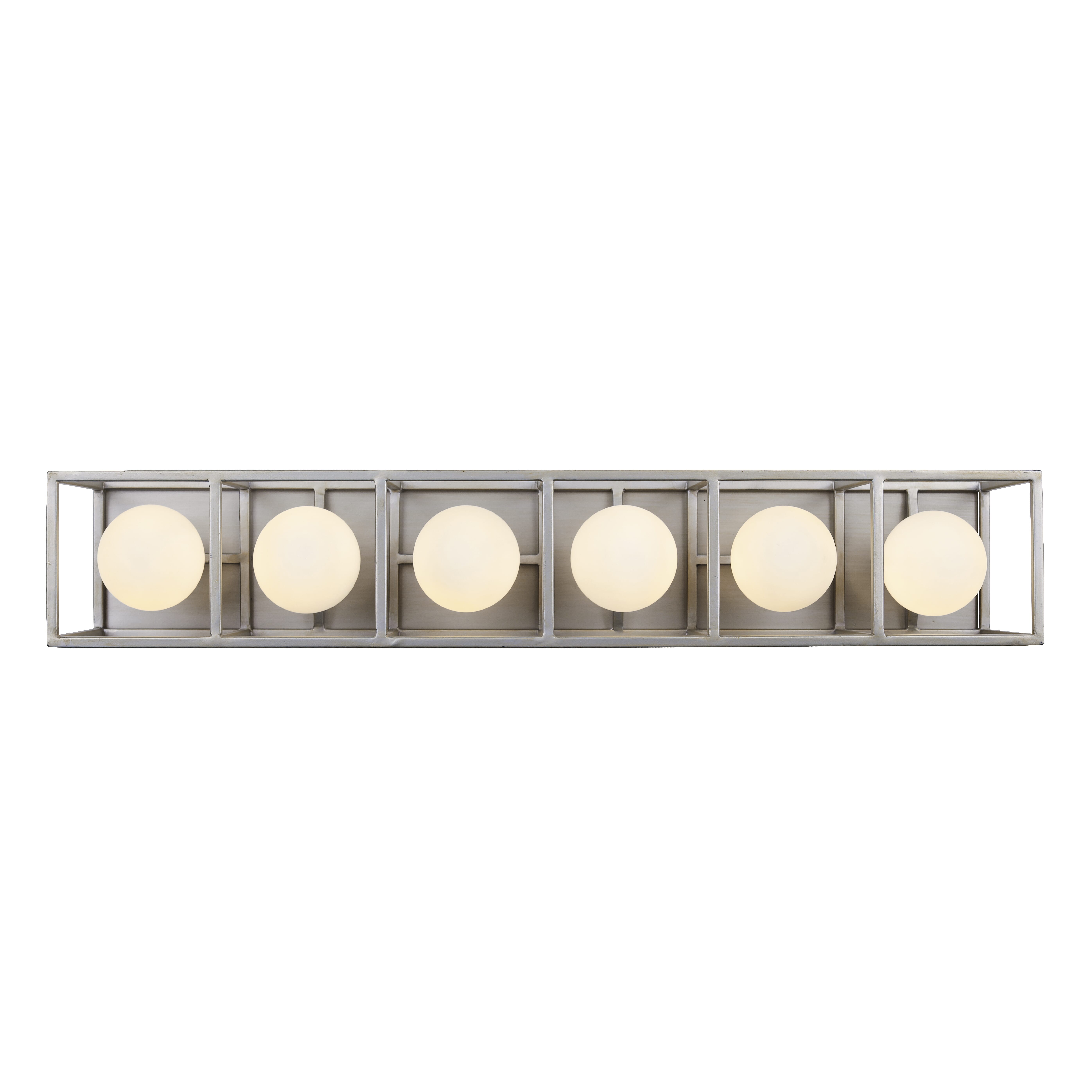 Varaluz Plaza 6-Light 5" Bathroom Vanity Light in Silverado with Carbon