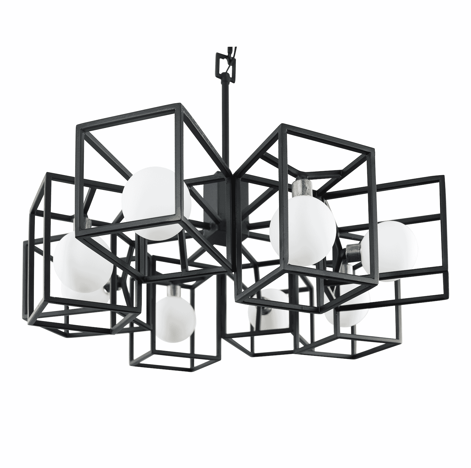 Varaluz Plaza 8-Light 25" Pendant Light in Carbon with Havana Gold