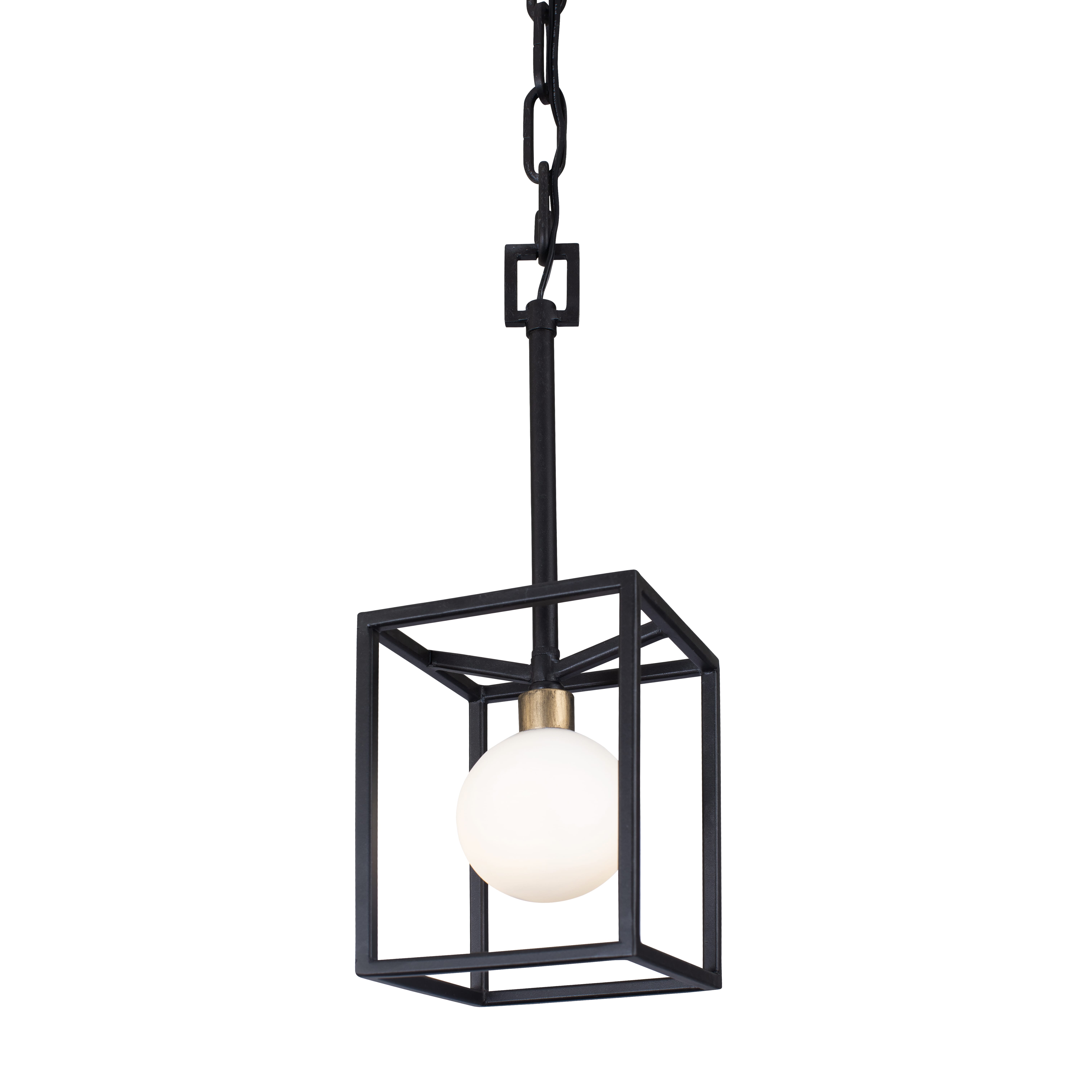 Varaluz Plaza 6" Mini Pendant in Carbon with Havana Gold