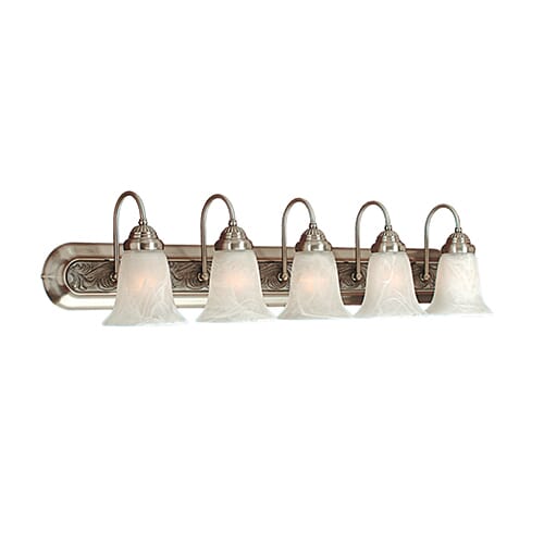 Millennium Lighting 300 Series 5-Light Bathroom Vanity Light in Satin Nickel/ Granite