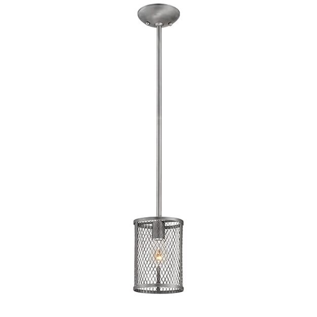 Millennium Lighting Akron 1-Light Mini-Pendant in Brushed Pewter